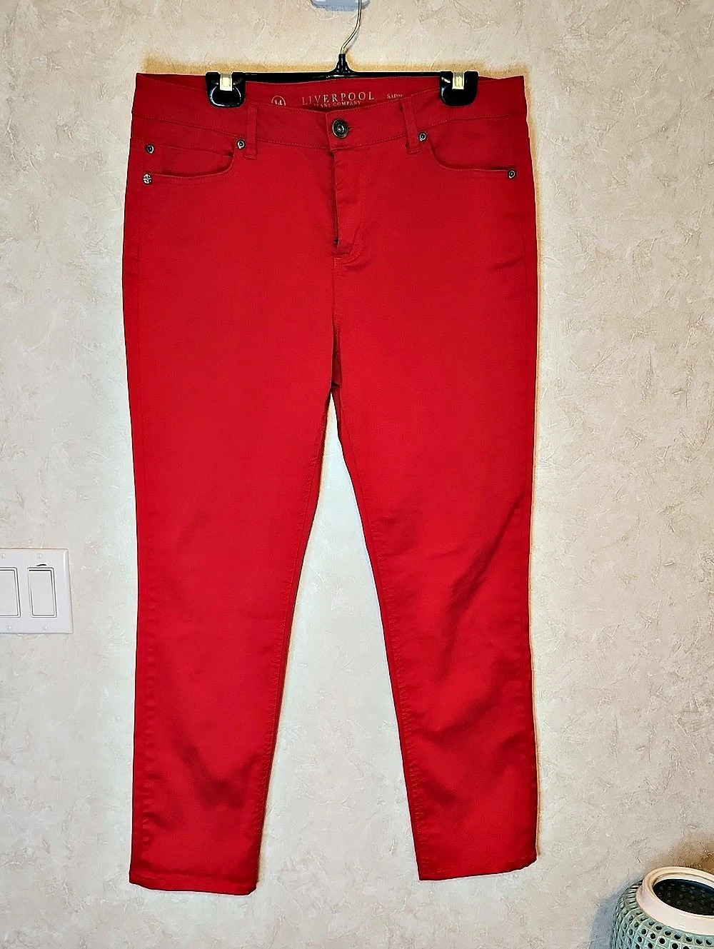 Liverpool Sadie's Straight Red Skinny Jeans Waist 14 Like New